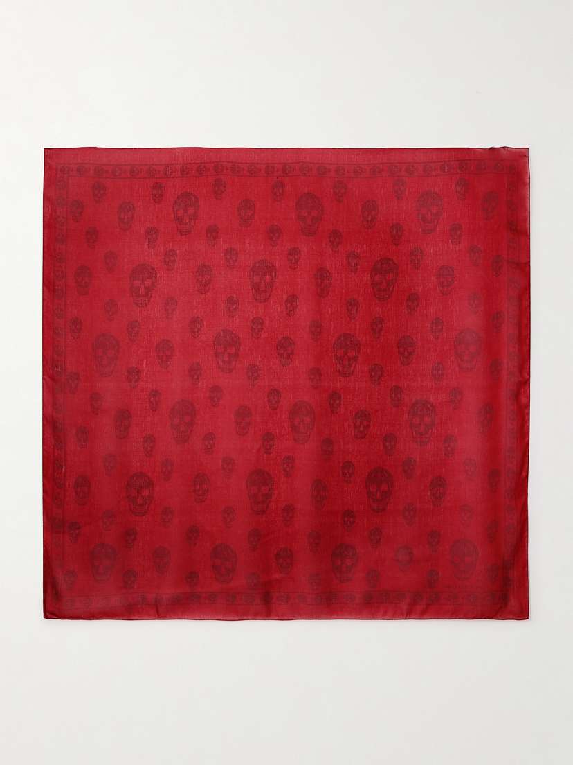 McQueen Printed Silk-chiffon Scarf