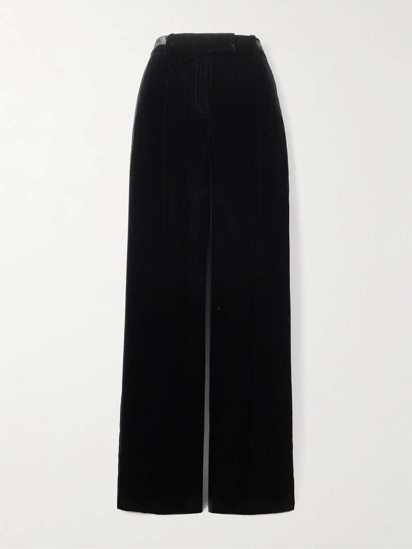 McQueen Velvet Straight-leg Pants