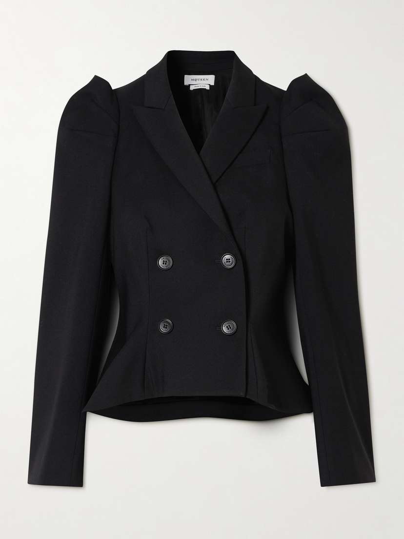McQueen Cropped Double-breasted Wool-blend Blazer