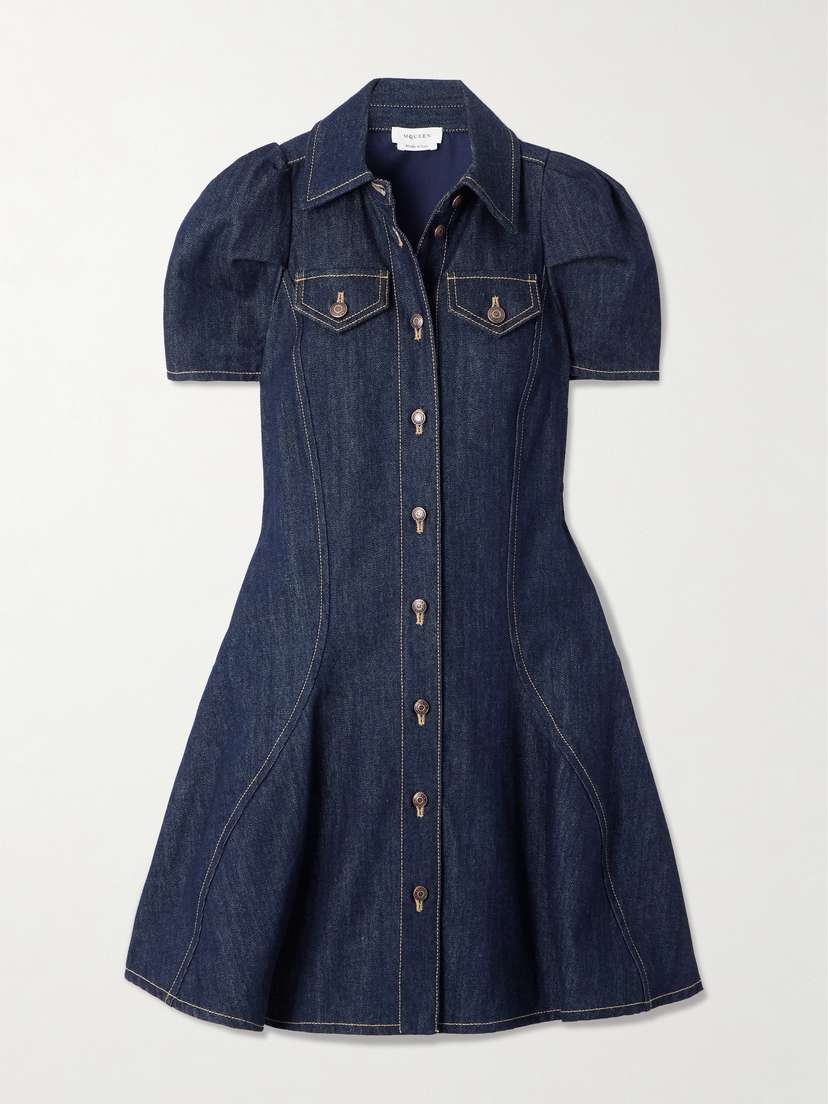 McQueen Paneled Denim Mini Dress