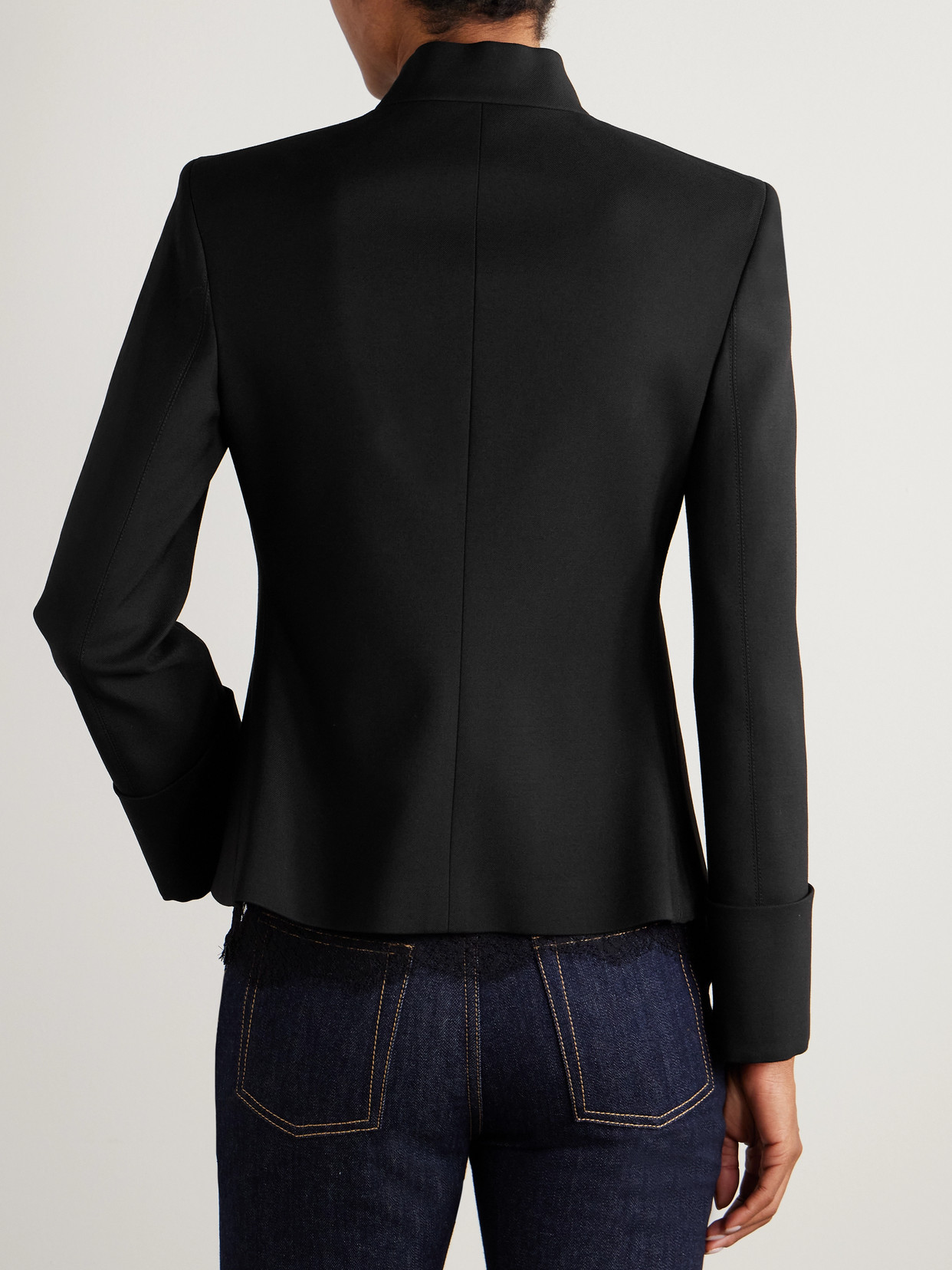 Alexander Mcqueen Stretch-wool Twill Jacket In Black