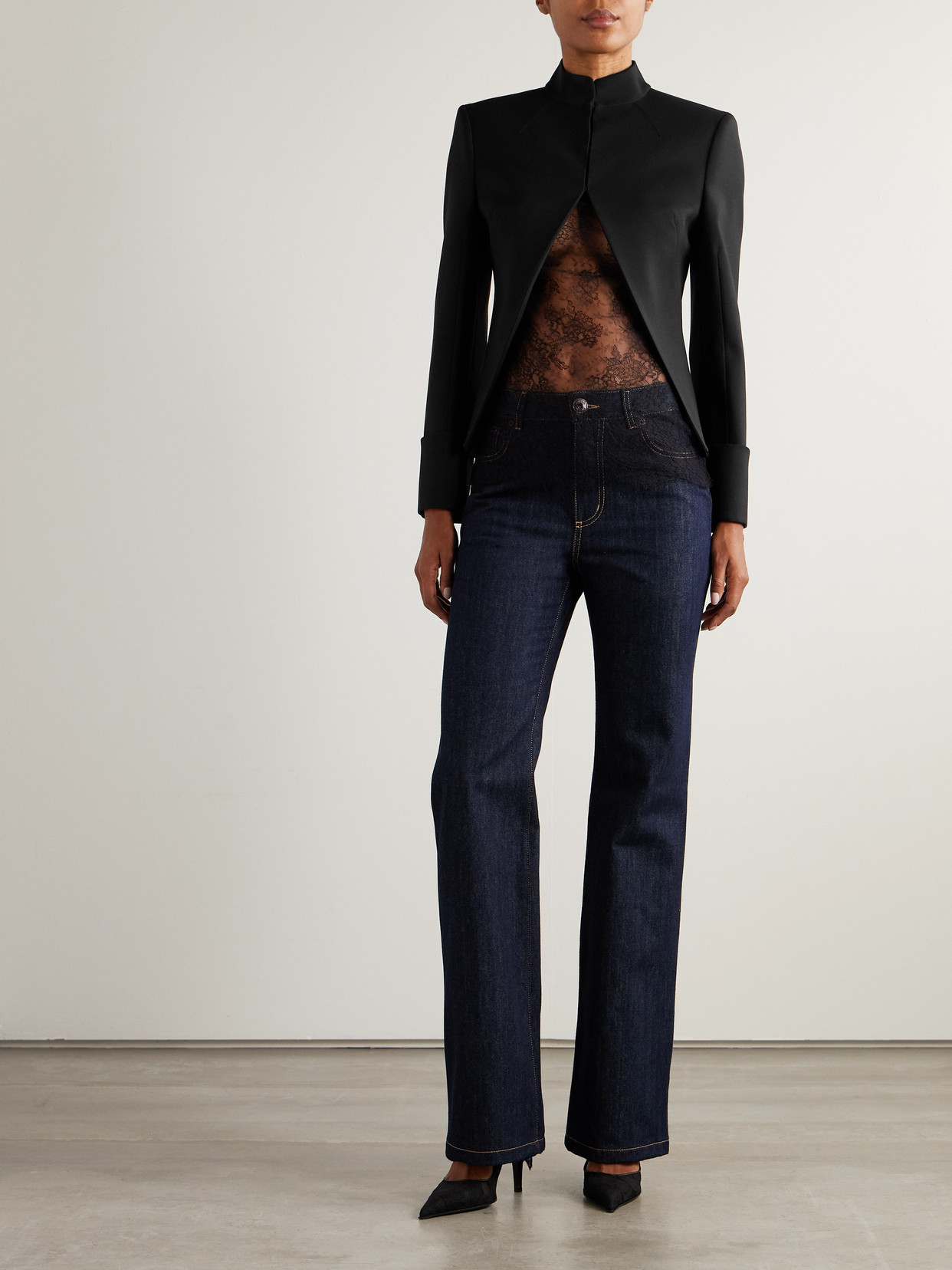 Alexander Mcqueen Stretch-wool Twill Jacket In Black