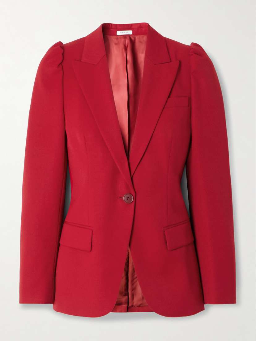McQueen Grain De Poudre Wool Blazer