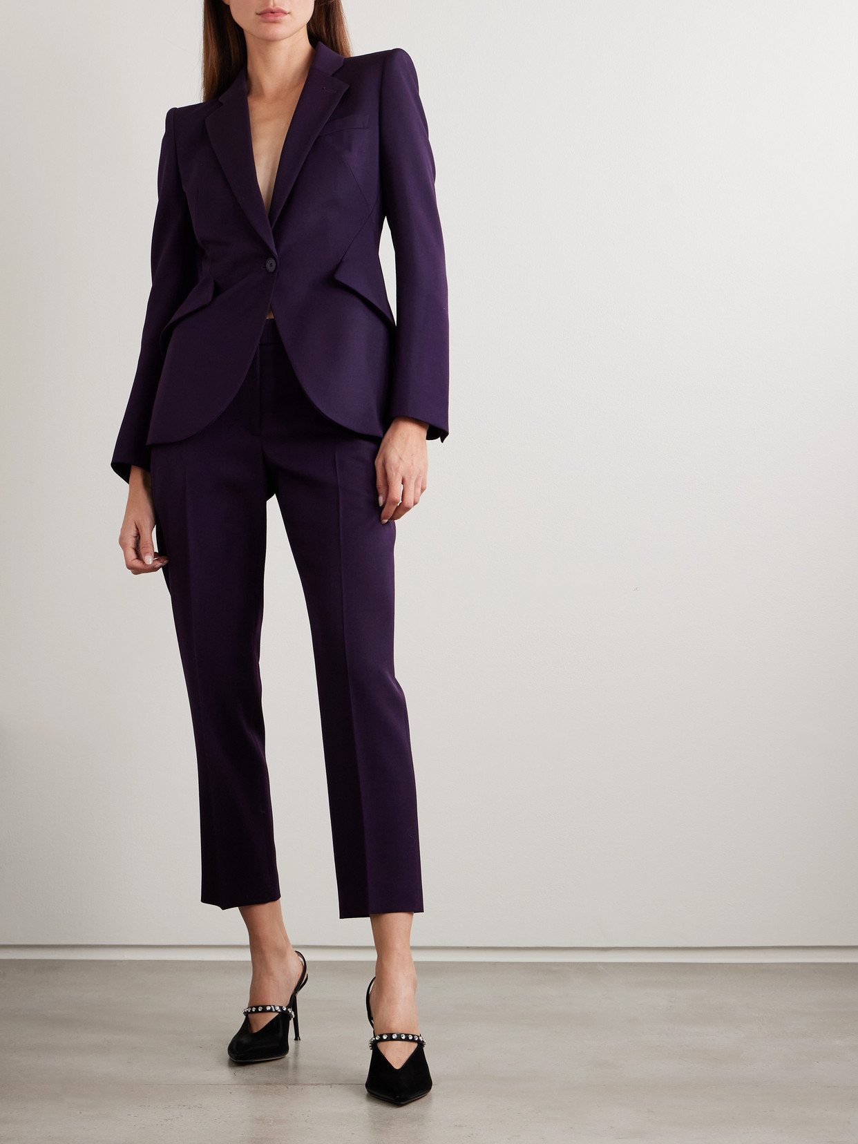 Alexander Mcqueen Wool Blazer In Purple