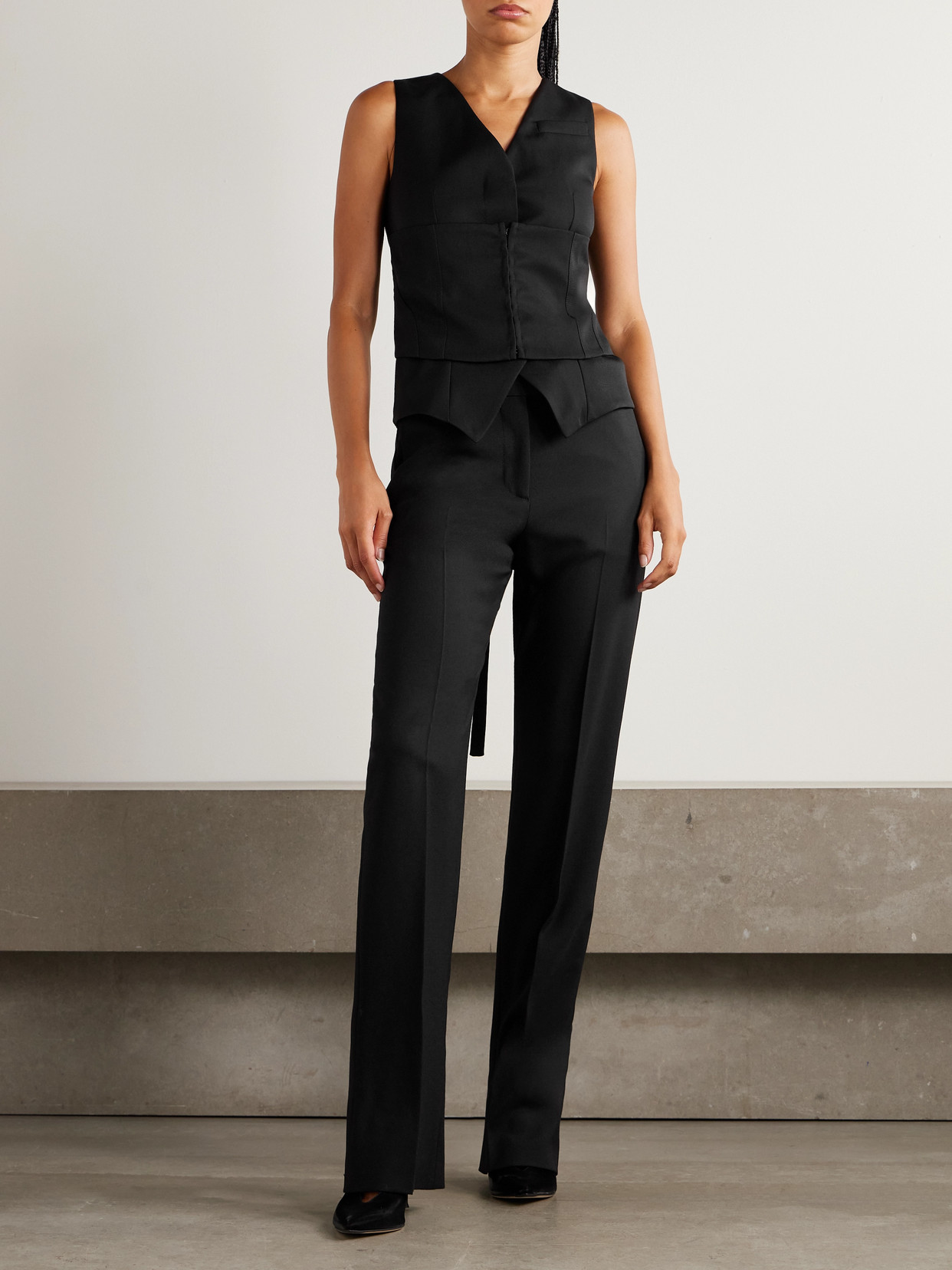 Alexander Mcqueen Wool-blend Twill Straight-leg Pants In Black