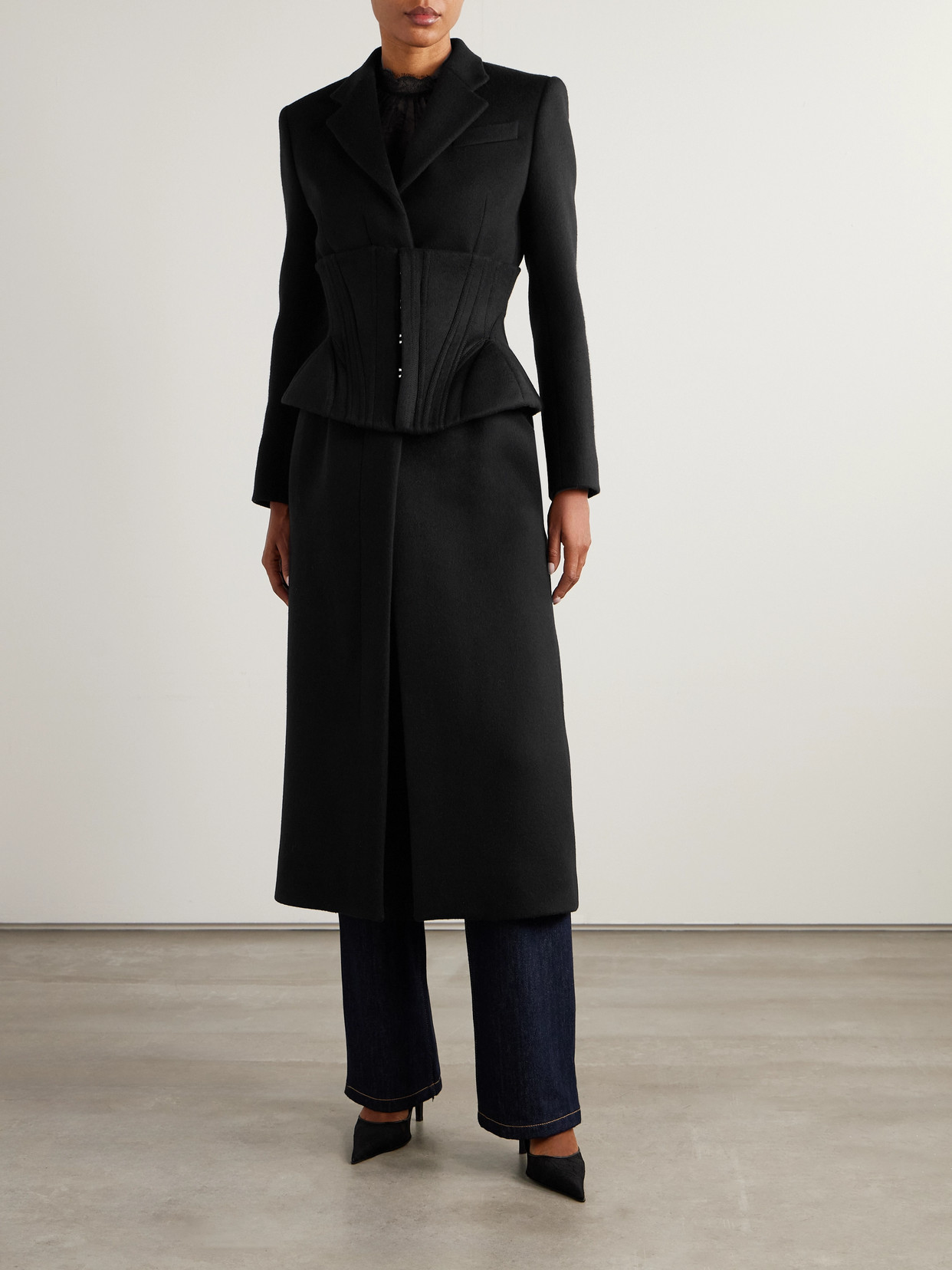 Alexander Mcqueen Cashmere And Wool-blend Coat In Black