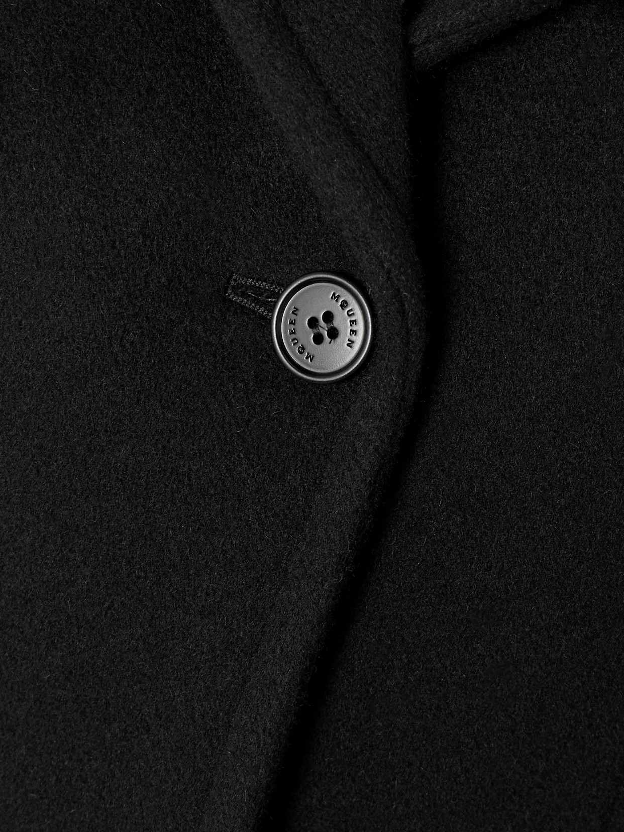 Alexander Mcqueen Cotton-velvet Trimmed Wool Blazer In Black