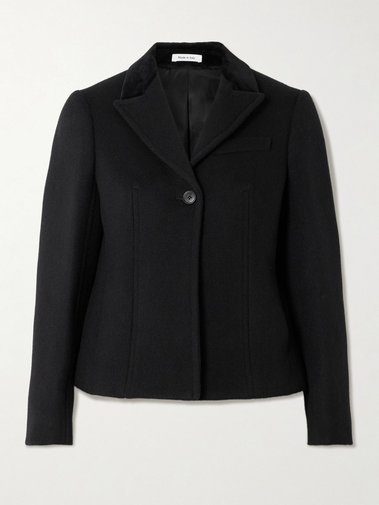Alexander Mcqueen Cotton-velvet Trimmed Wool Blazer In Black