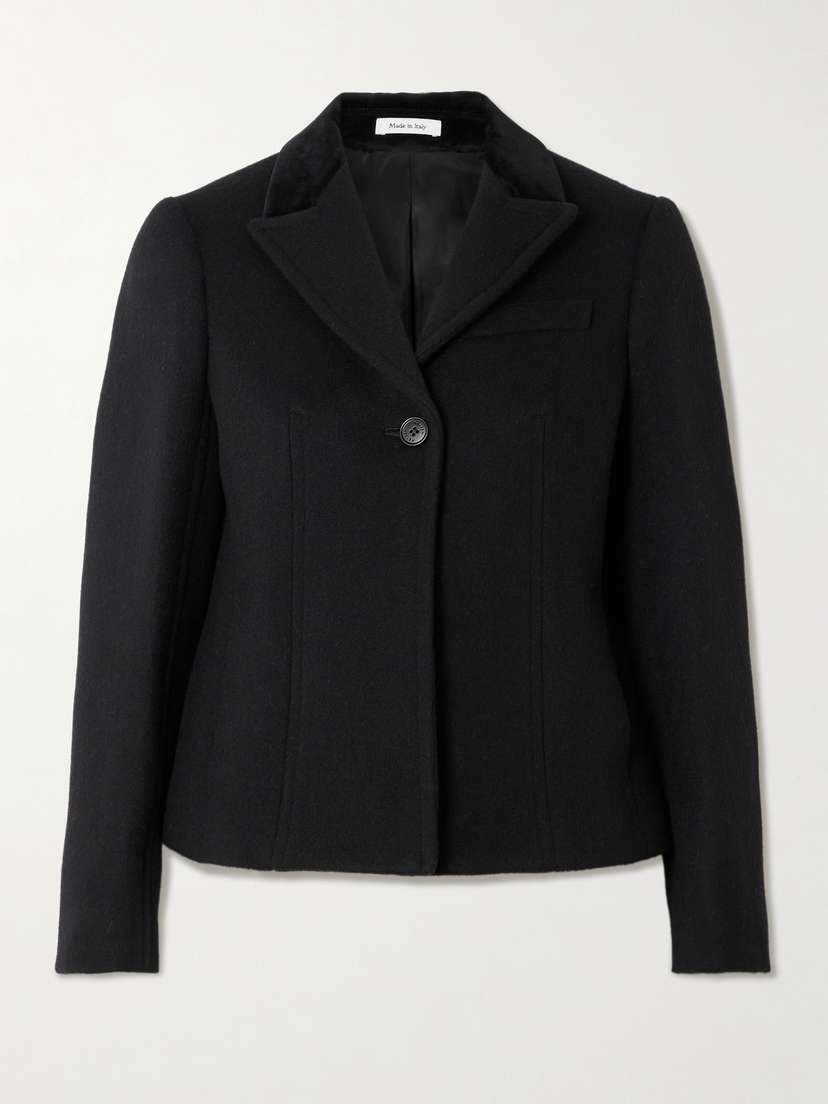 McQueen Cotton-velvet Trimmed Wool Blazer
