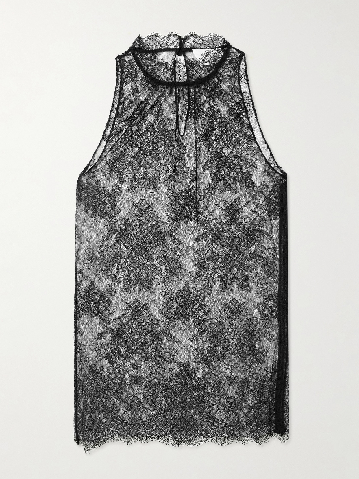 Alexander Mcqueen Mcqueen Sleeveless Sheer Floral Lace Top In Black