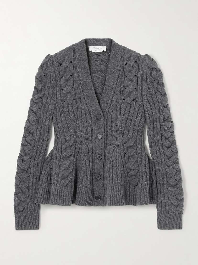 McQueen Cable-knit Wool And Cashmere-blend Cardigan