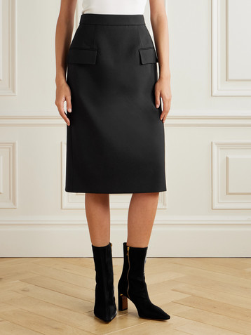 McQueen Wool-blend twill skirt
