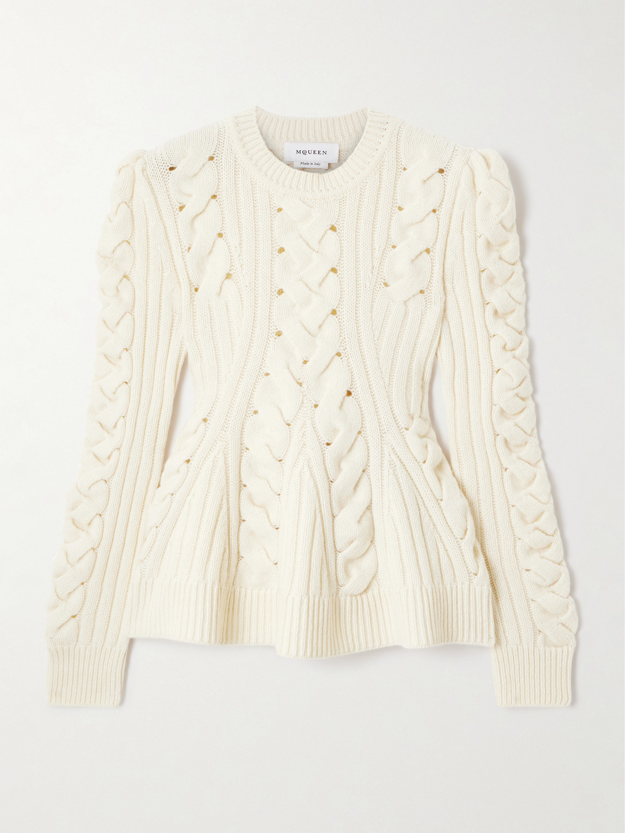 Alexander Mcqueen Cable-knit Wool And Cashmere-blend Sweater In Gray