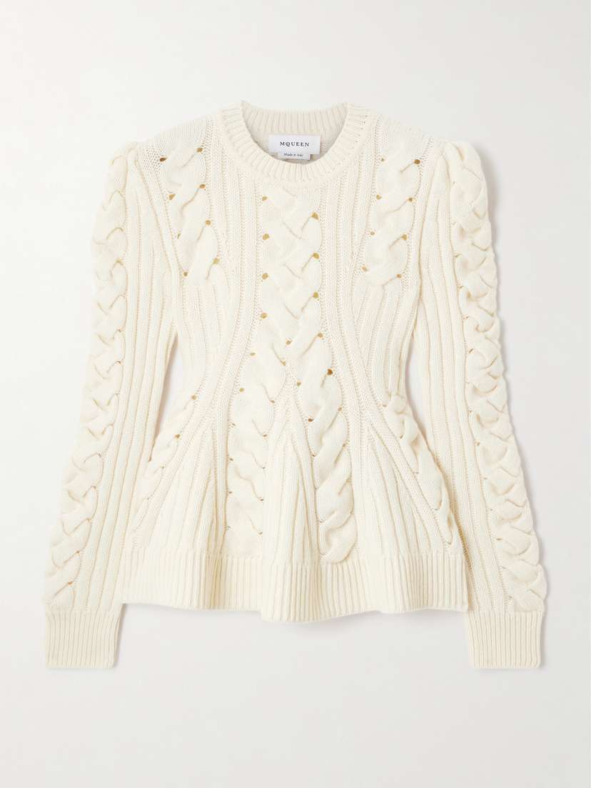 McQueen Cable-knit Wool And Cashmere-blend Sweater