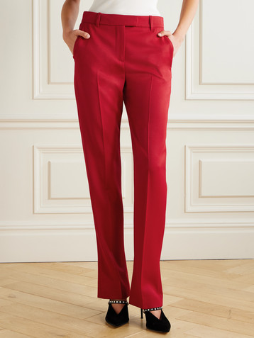 McQueen Grain de poudre wool straight-leg pants