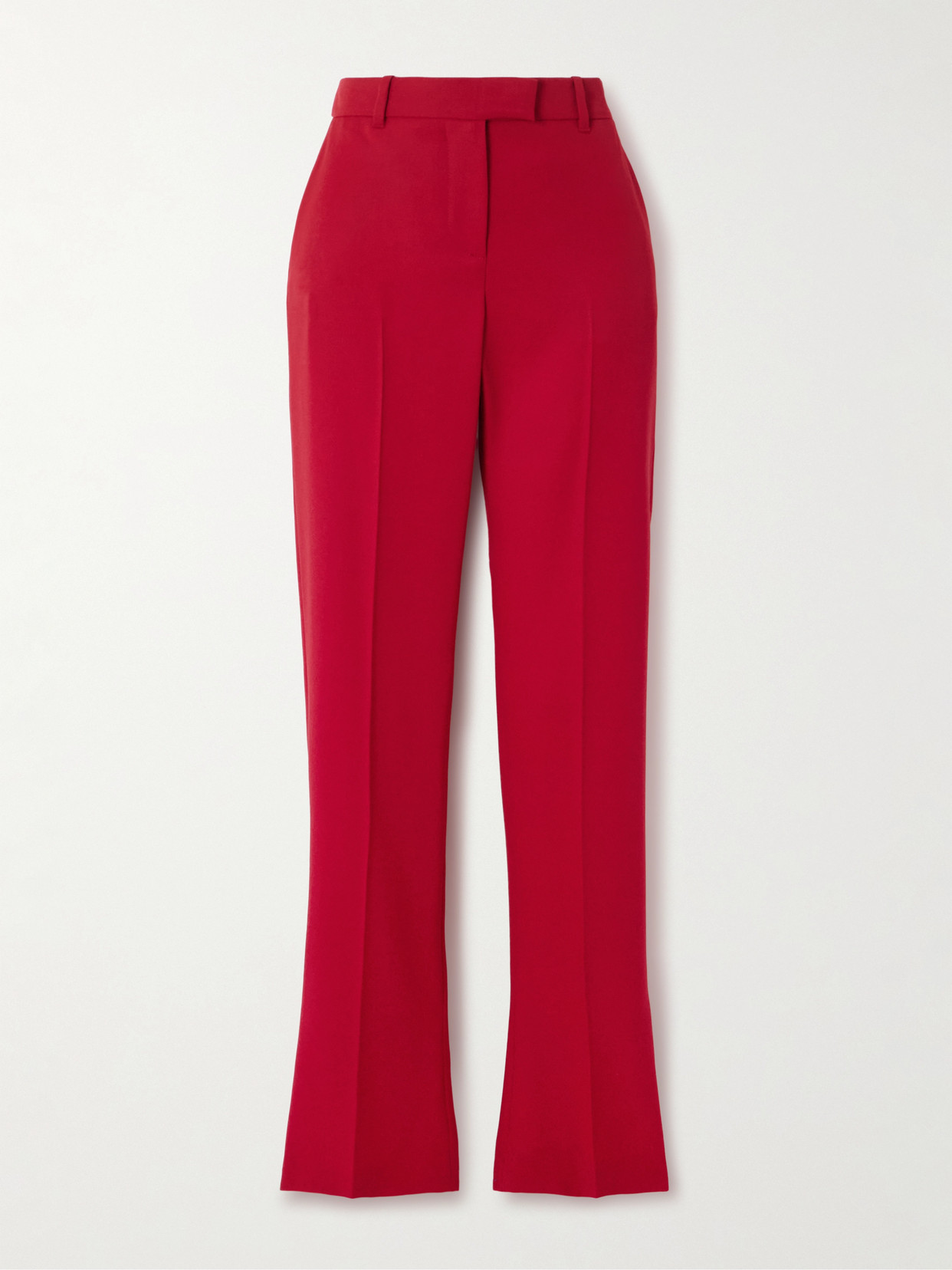 Alexander Mcqueen Grain De Poudre Wool Straight-leg Pants In Red