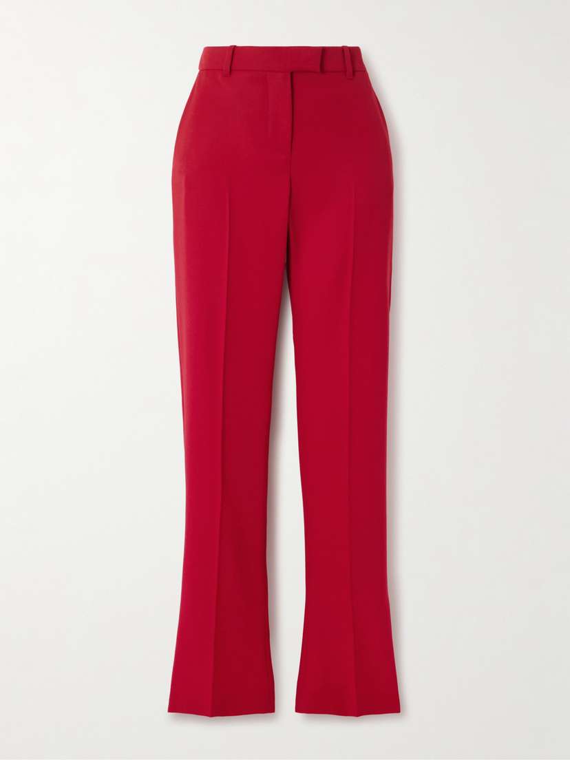 McQueen Grain De Poudre Wool Straight-leg Pants