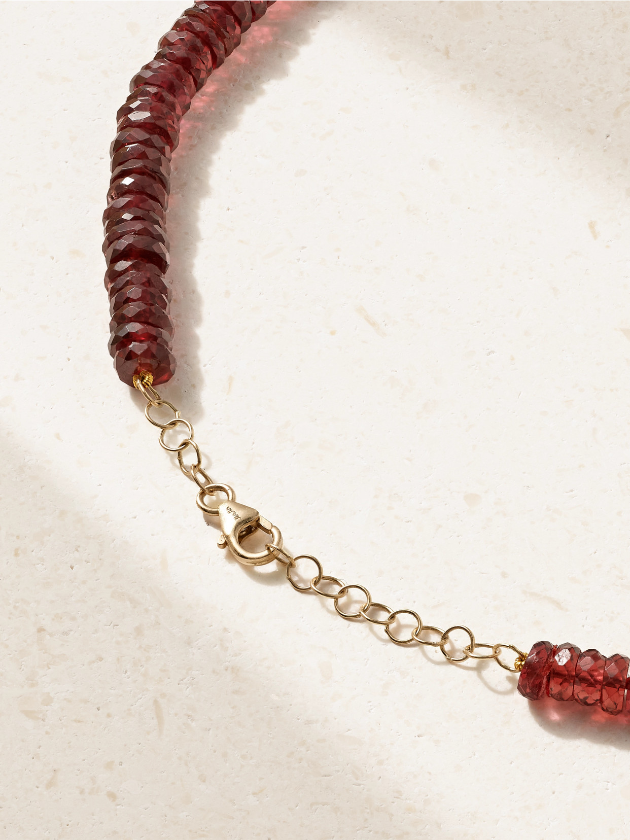 Jia Jia Gold Garnet Necklace In Burgundy