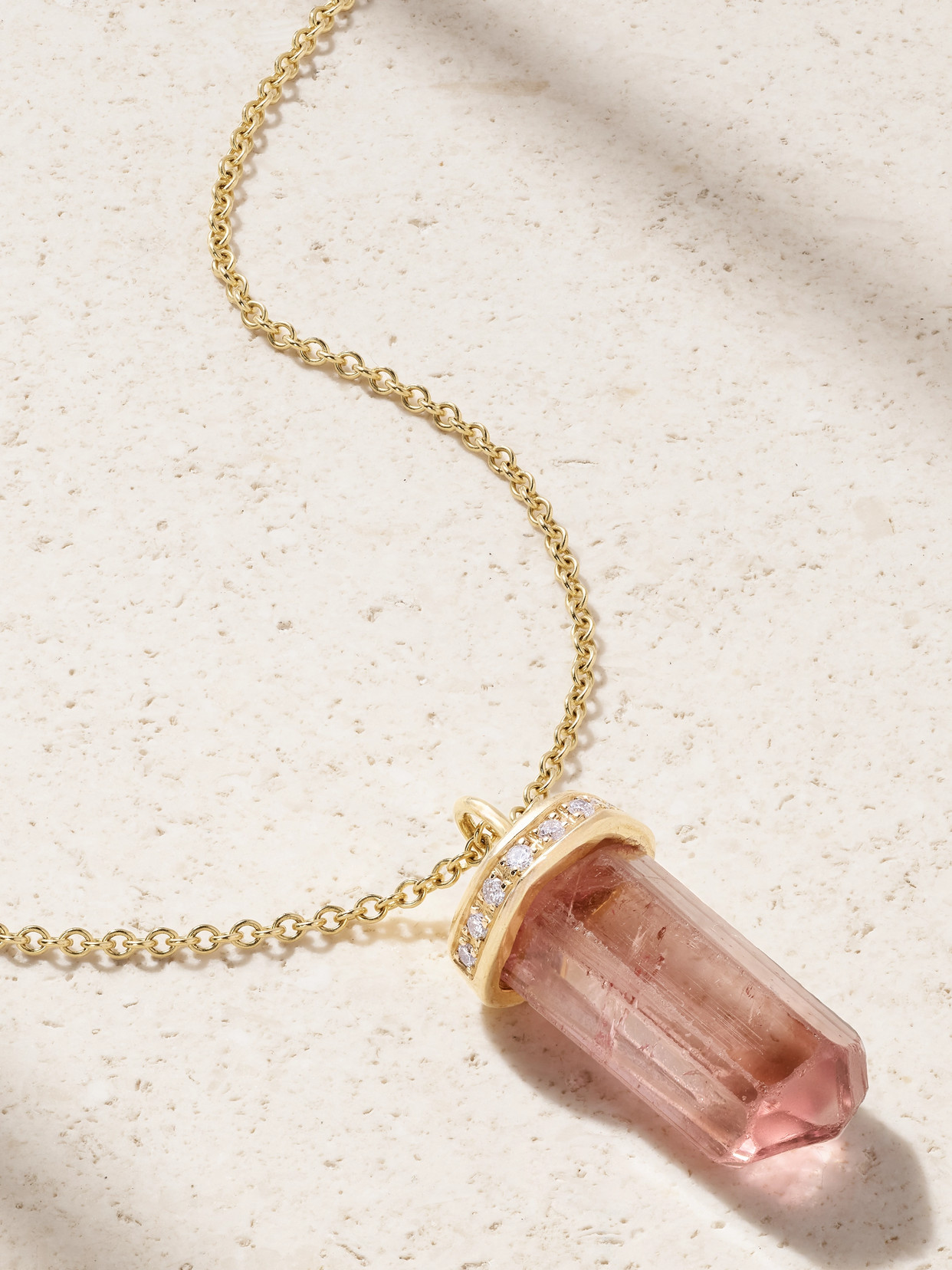 Jia Jia Gold, Tourmaline And Diamond Necklace In Pink