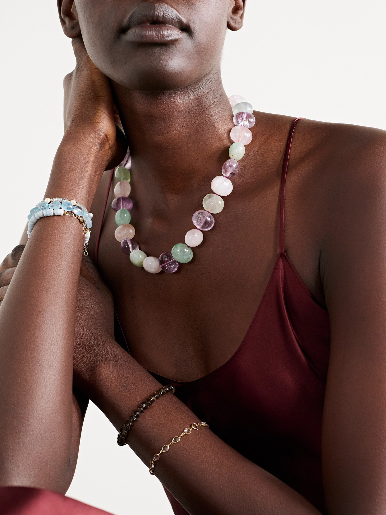 Jia Jia Xl Gold Quartz Necklace In Multi
