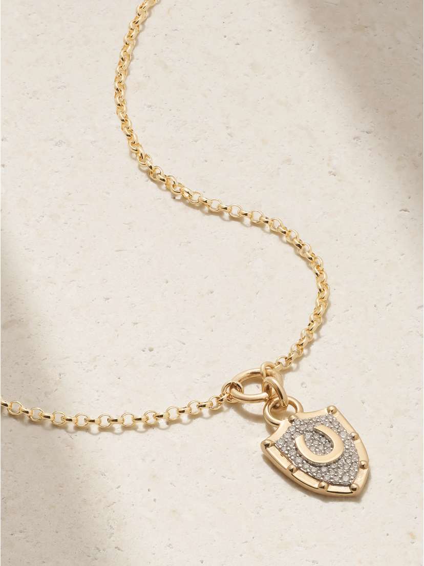 Foundrae Protection + Fine Belcher 18-karat Gold Diamond Necklace