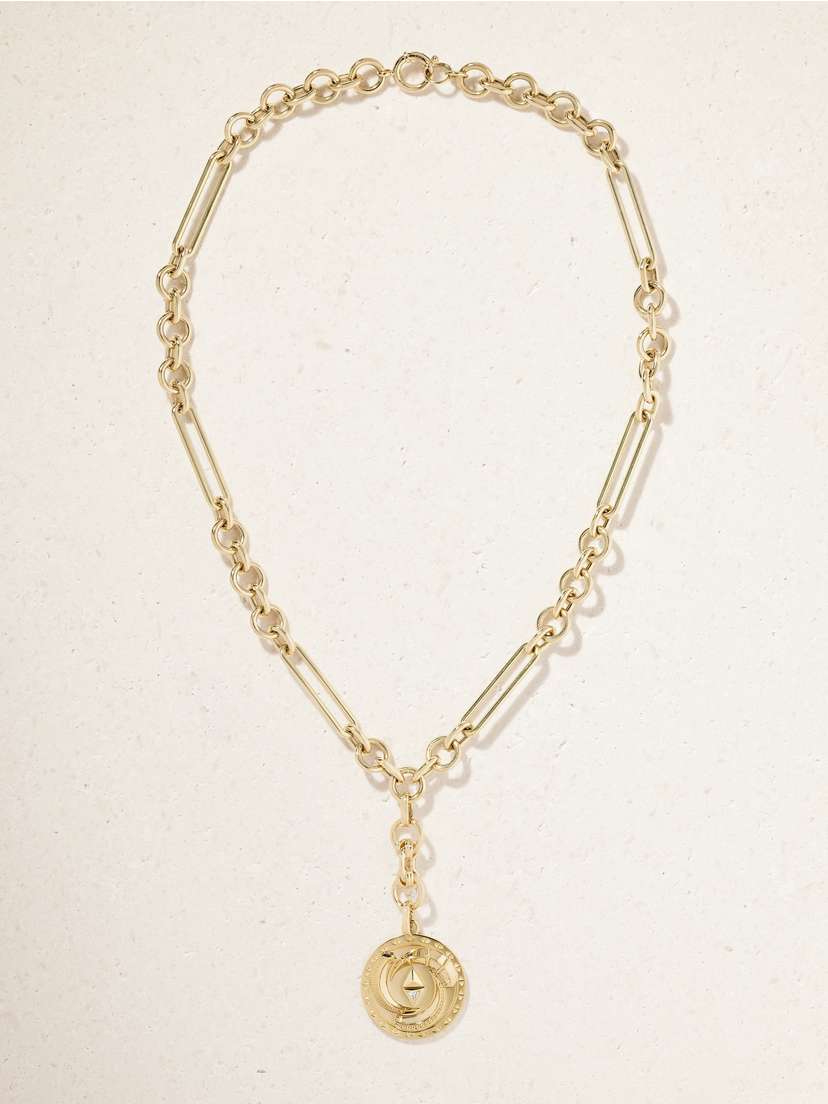 Foundrae Protection Claw Triskele 18-karat Gold Diamond Necklace