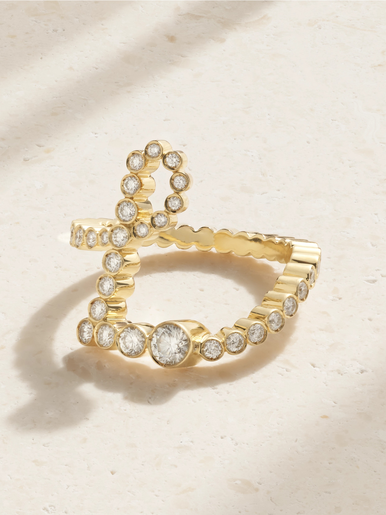 Sophie Bille Brahe Ensemble Letter 18-karat Gold Diamond Ring In Gold