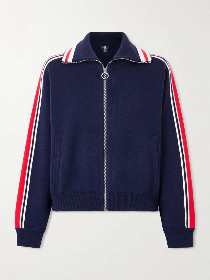 Fusalp Striped Wool-blend Zip-up Sweater