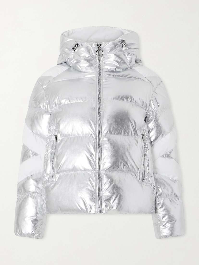 Fusalp Charloy Hooded Quilted Padded Metallic Shell Jacket