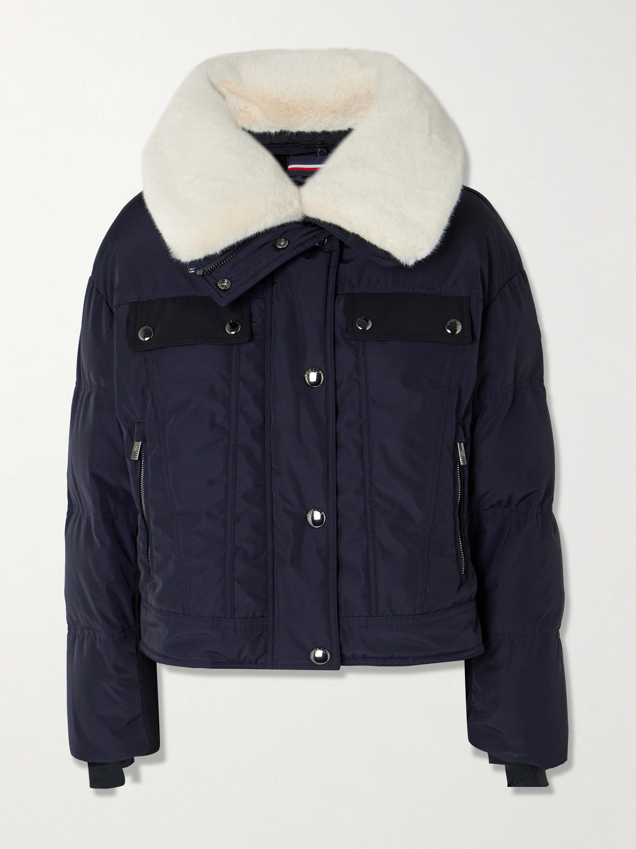 Fusalp Lakki Plush-trimmed Quilted Padded Canvas Jacket In Blue