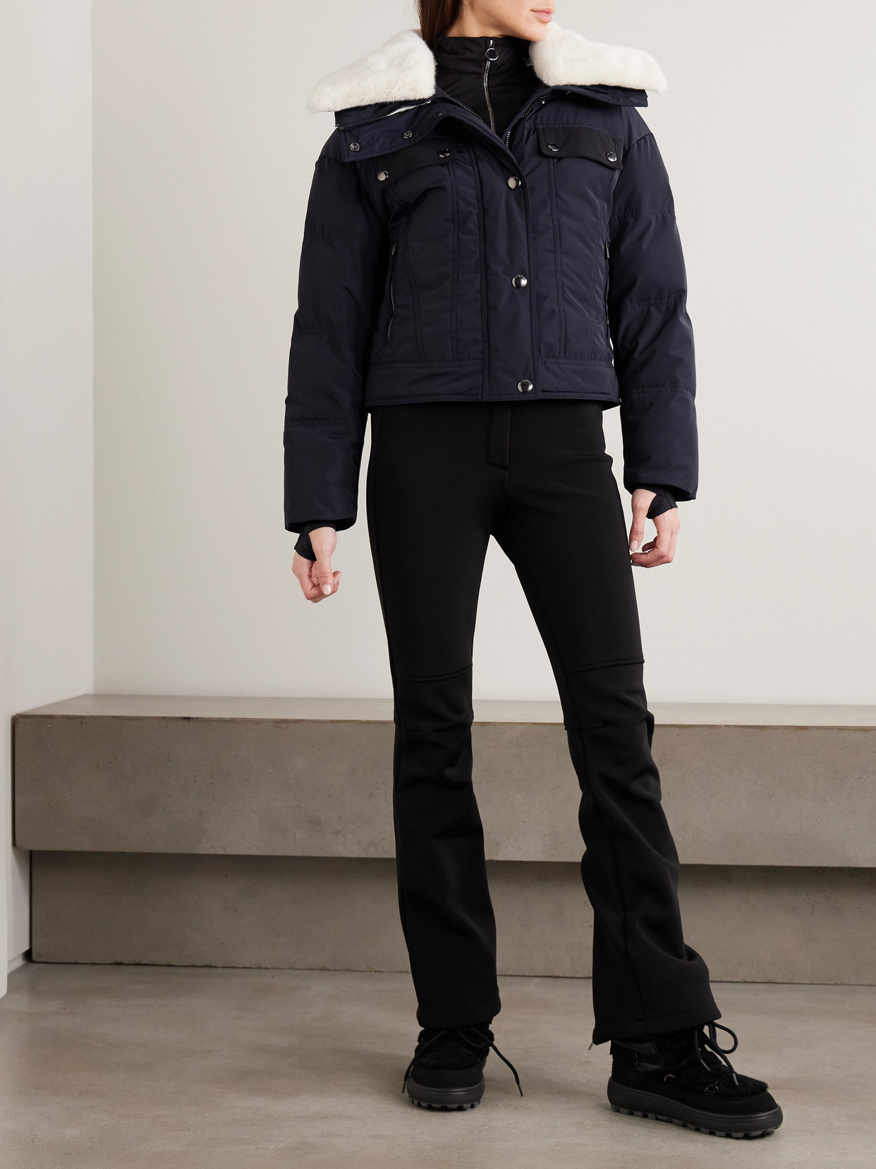 Lakki Plush-Trimmed Quilted Padded Canvas Jacket
