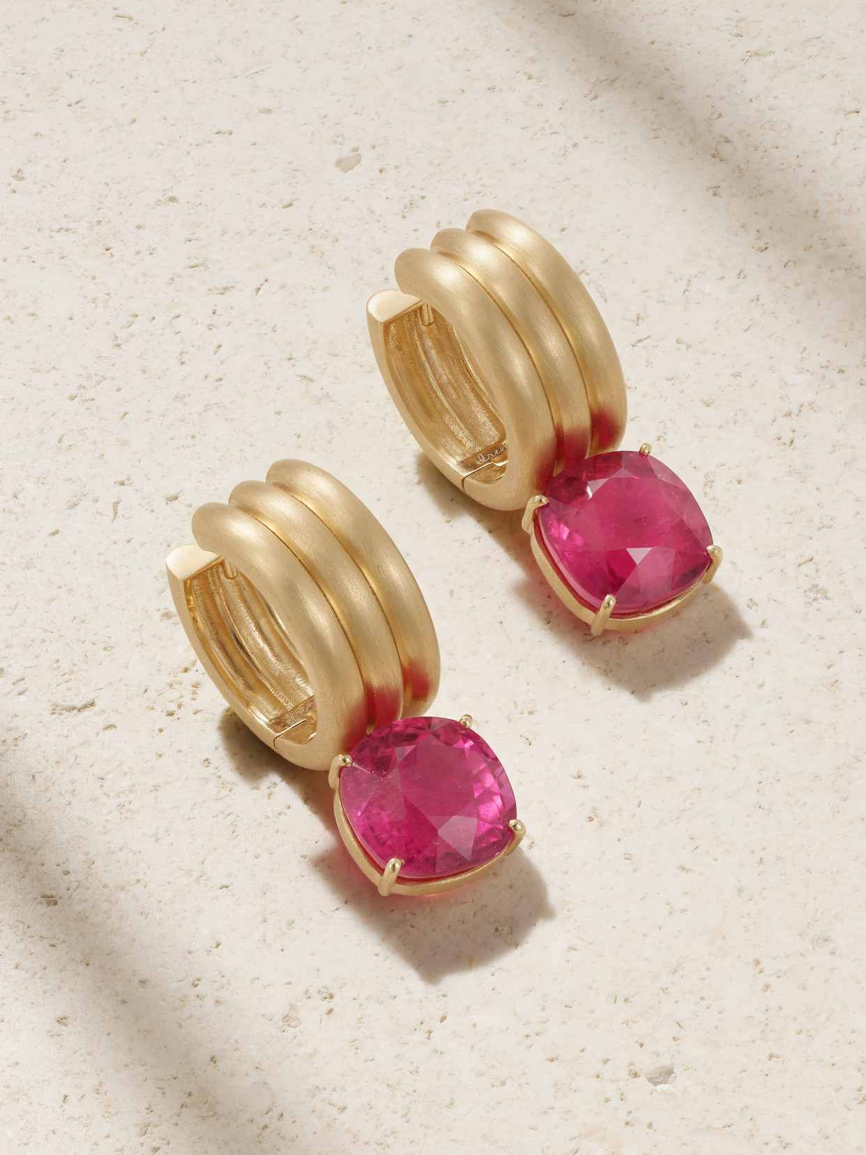 Irene Neuwirth Heroic 18-karat Gold Rubellite Hoop Earrings