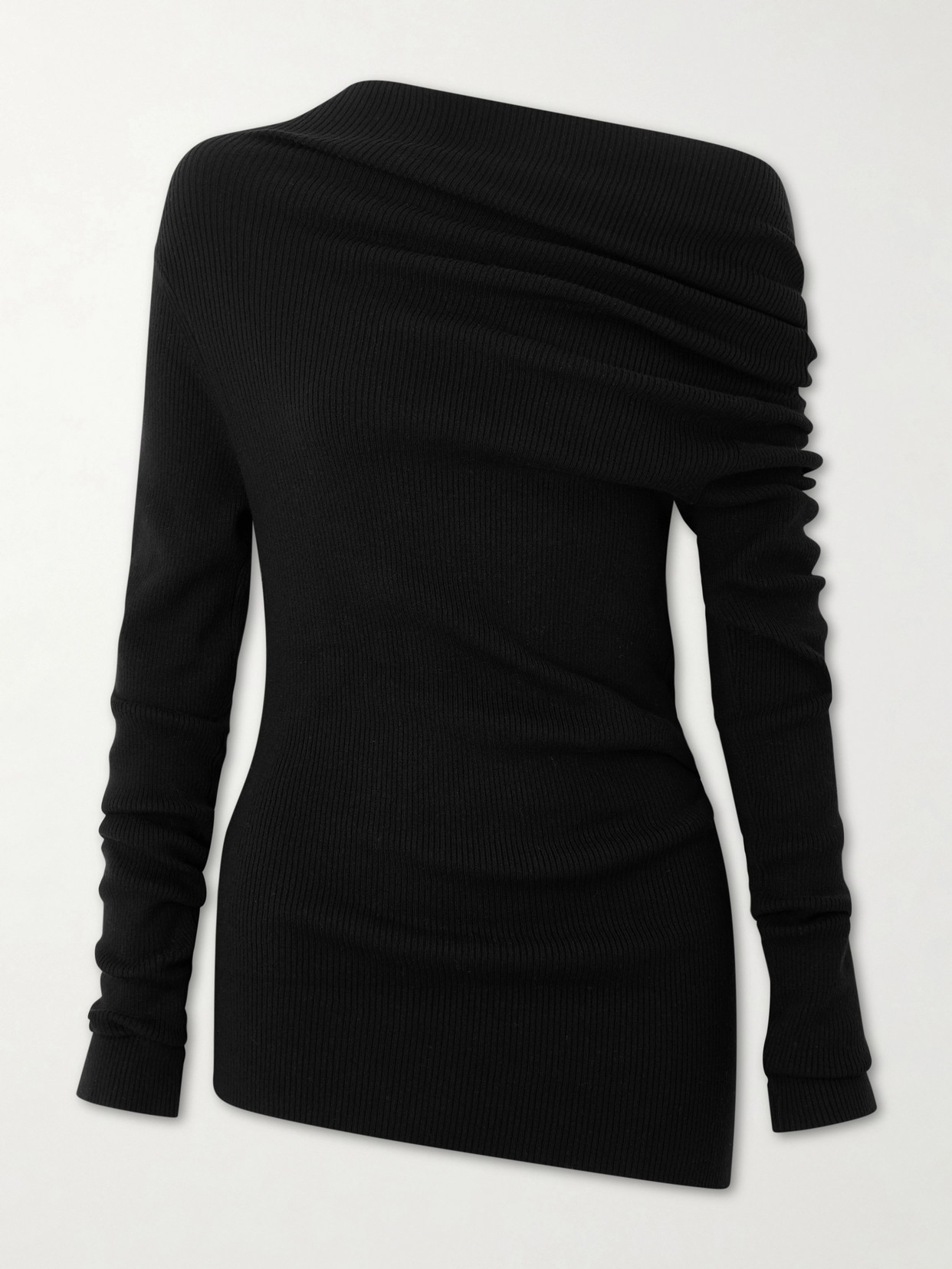 Lisa Yang Agie Ribbed Cotton And Cashmere-blend Sweater In Black