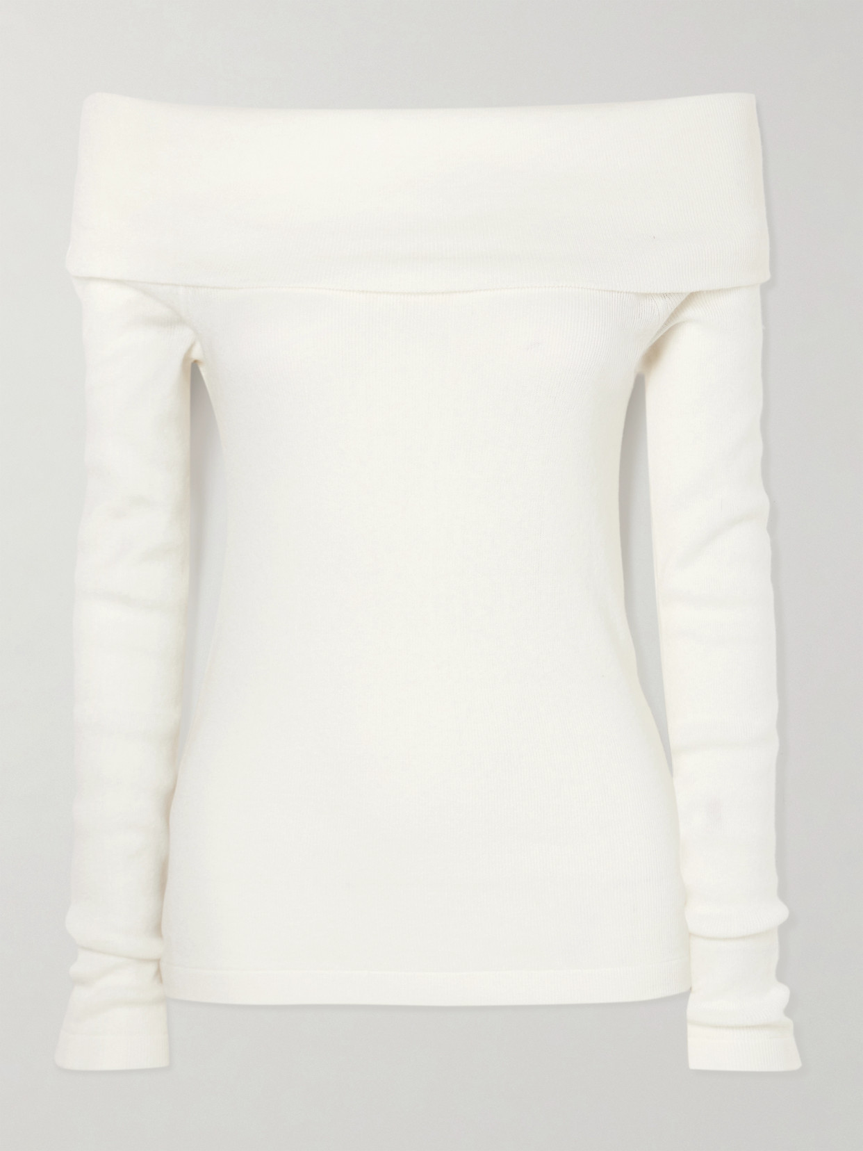 Claudina Off-The-Shoulder Cotton And Cashmere-Blend Top