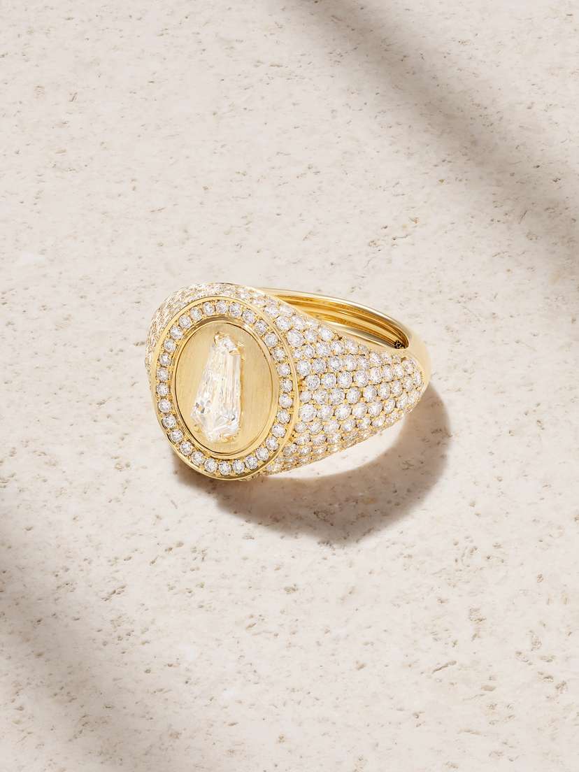 Kamyen Kite 18-karat Gold Diamond Pinky Ring