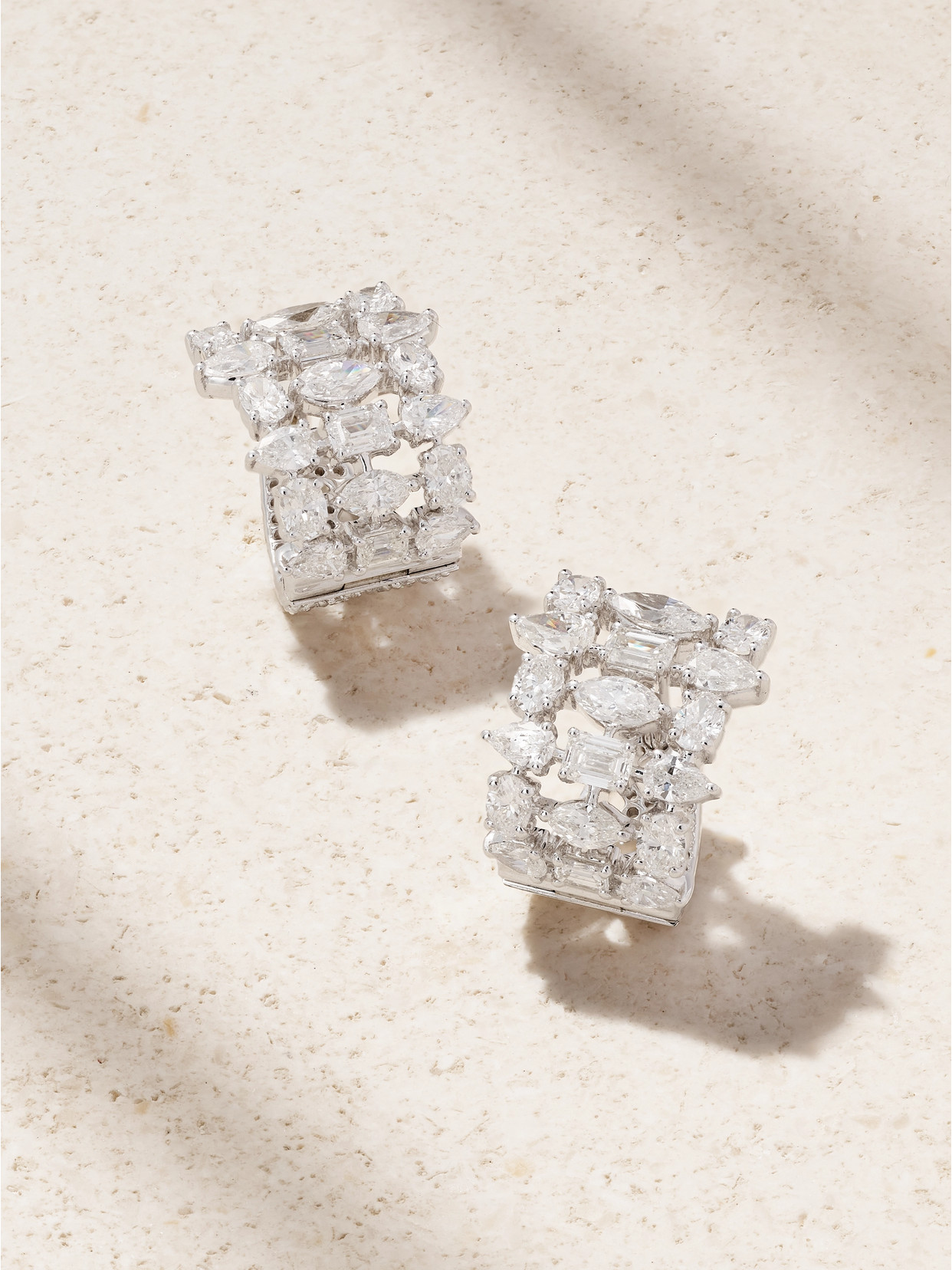 Kamyen Lumière 18-karat White Gold Diamond Hoop Earrings
