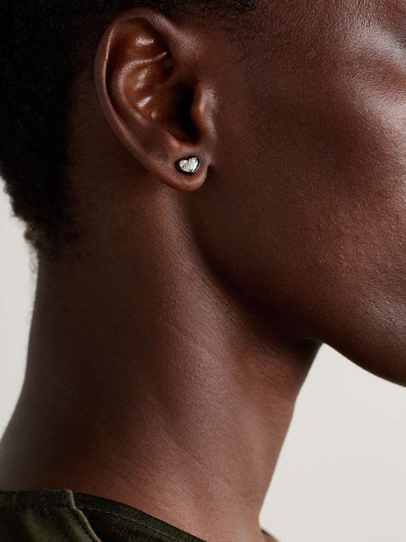 Kamyen Heartbeats 18-karat White Gold, Diamond And Enamel Earrings | Thumbnail 2 Kamyen Heartbeats 18-karat White Gold, Diamond And Enamel Earrings | Thumbnail 2
