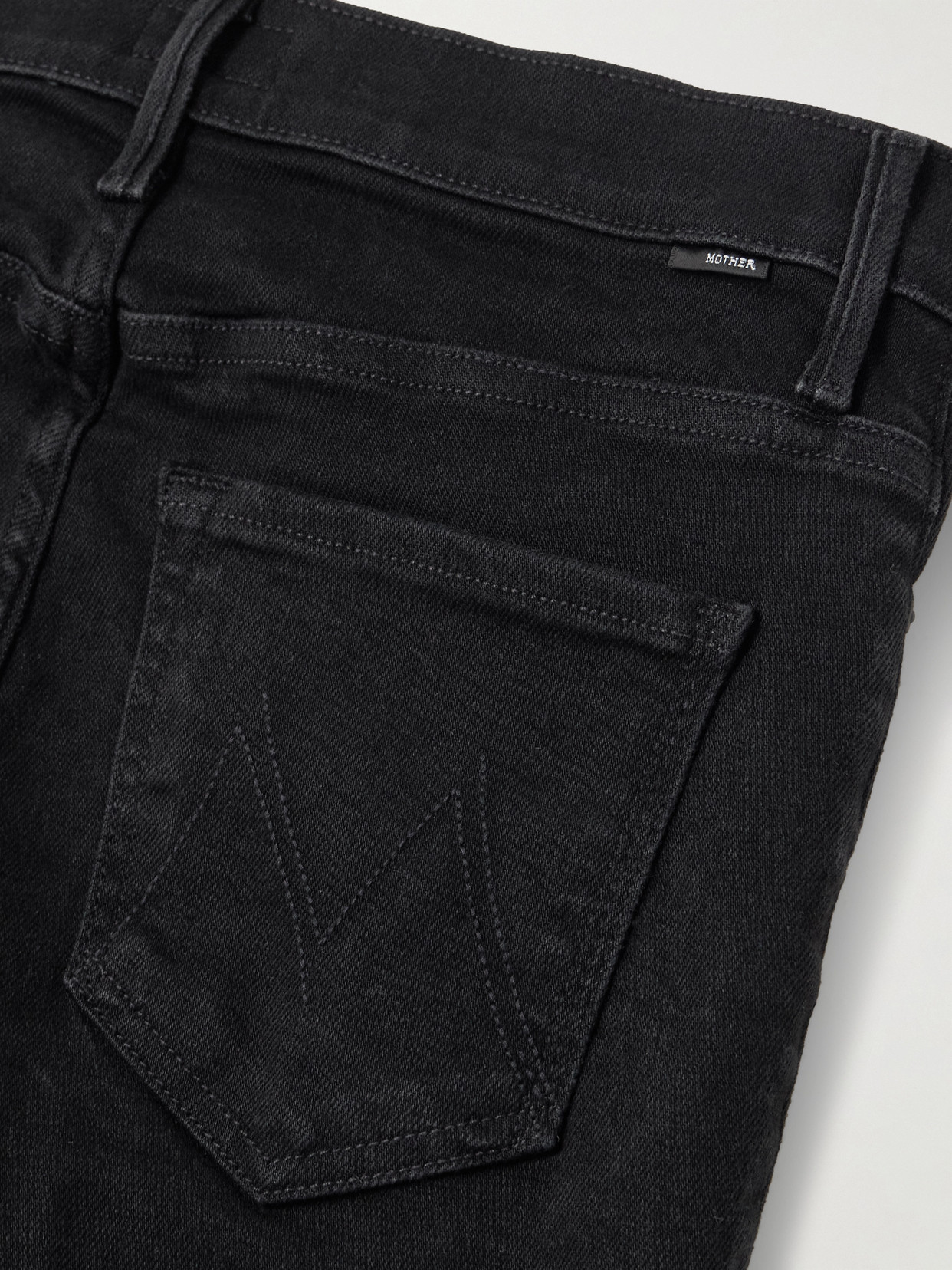 Mother Midnight Blue Stretch Denim The Weekender Jeans In Black