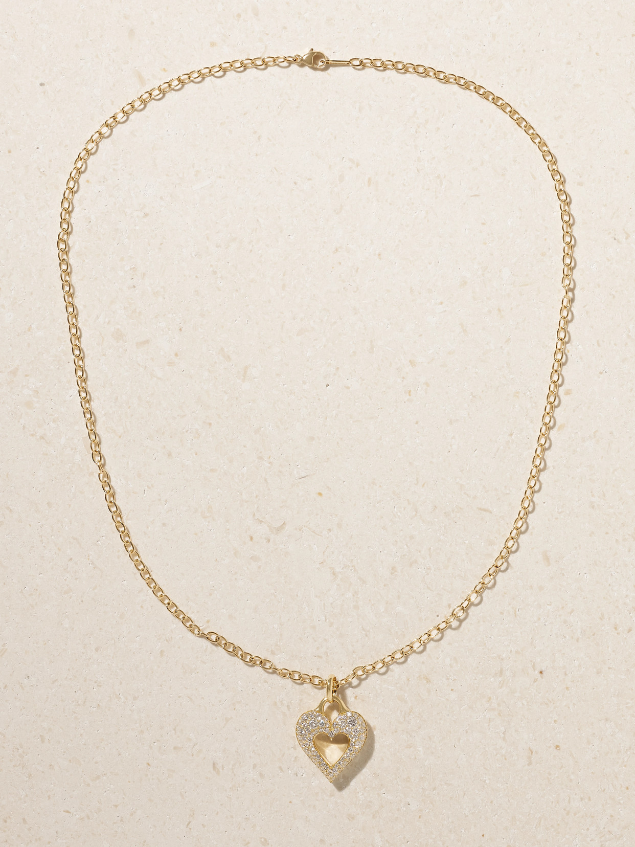 Mizuki Heart 18-karat Gold Diamond Necklace In Gold