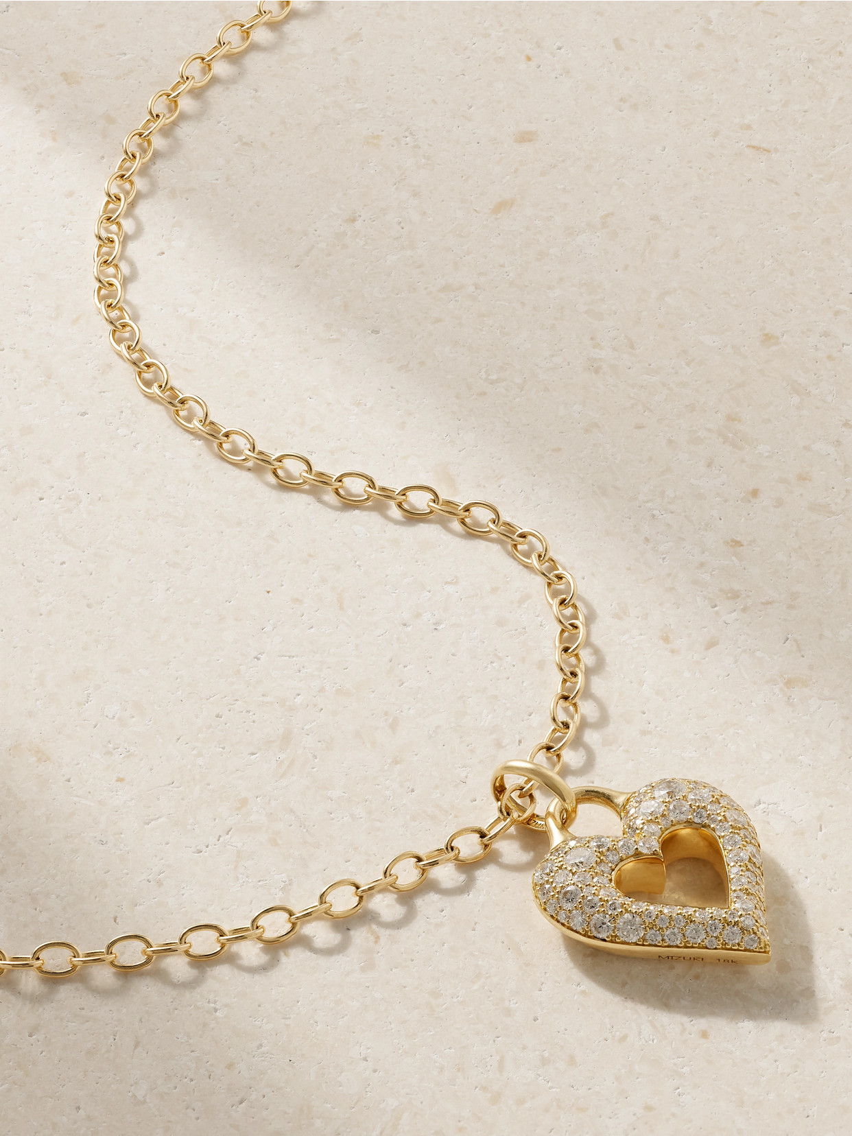 Mizuki Heart 18-karat Gold Diamond Necklace