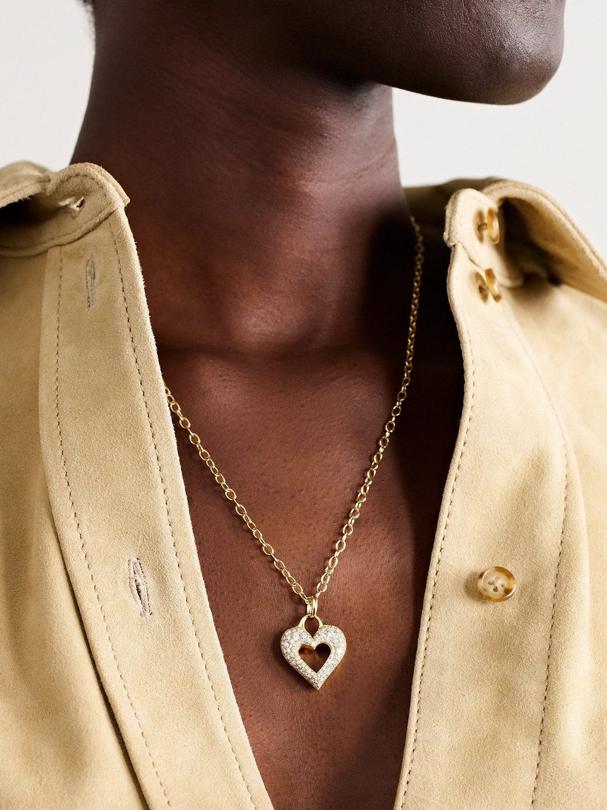 Mizuki Heart 18-karat Gold Diamond Necklace In Gold