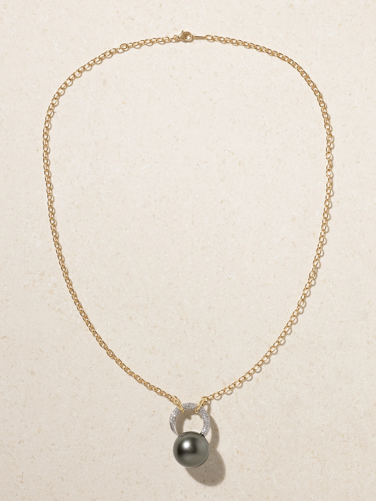 Mizuki 18-karat Yellow And White Gold, Pearl And Diamond Necklace In Gold