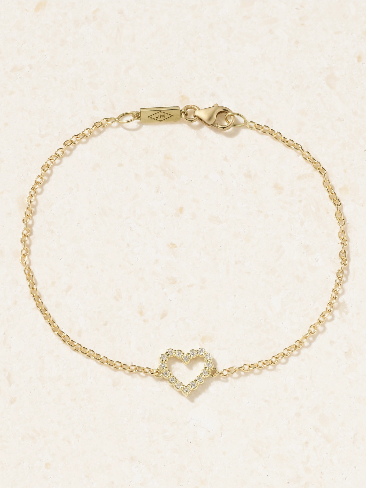 Jennifer Meyer Open Heart 18-karat Gold Diamond Bracelet