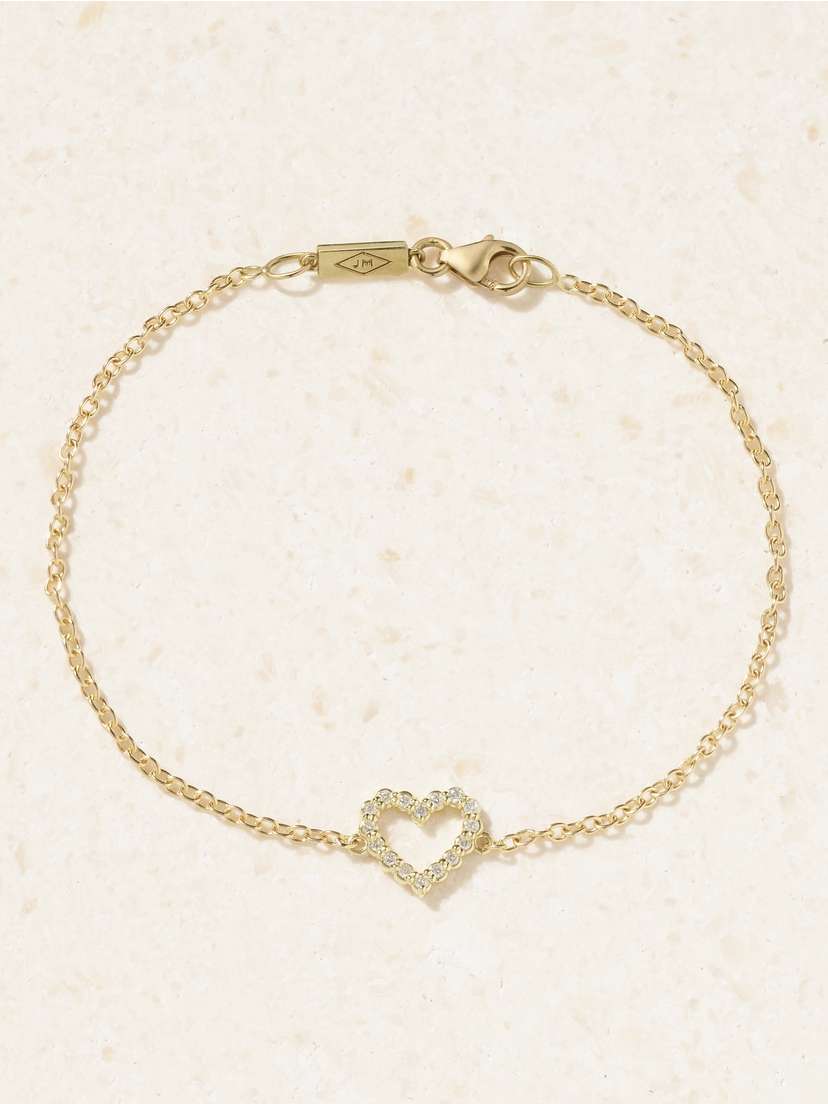 Jennifer Meyer Open Heart 18-karat Gold Diamond Bracelet