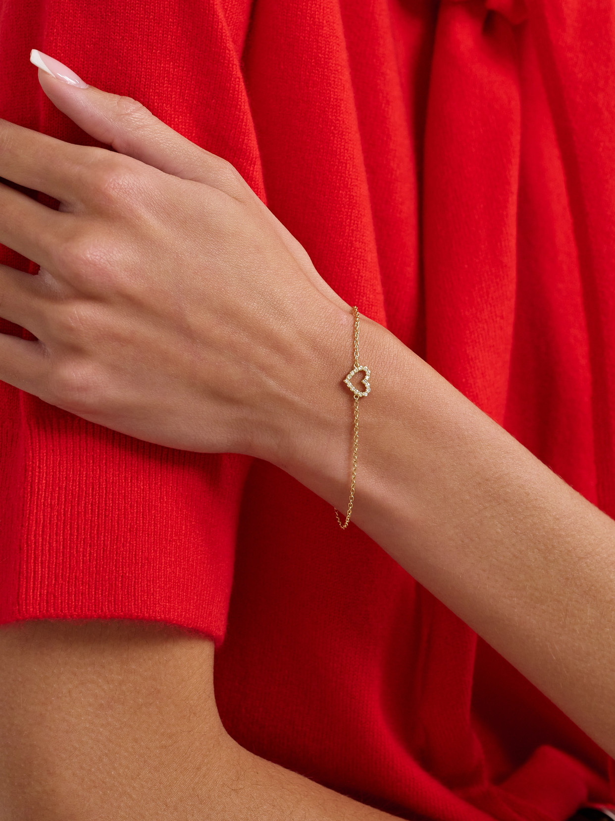 Jennifer Meyer Open Heart 18-karat Gold Diamond Bracelet In Gold