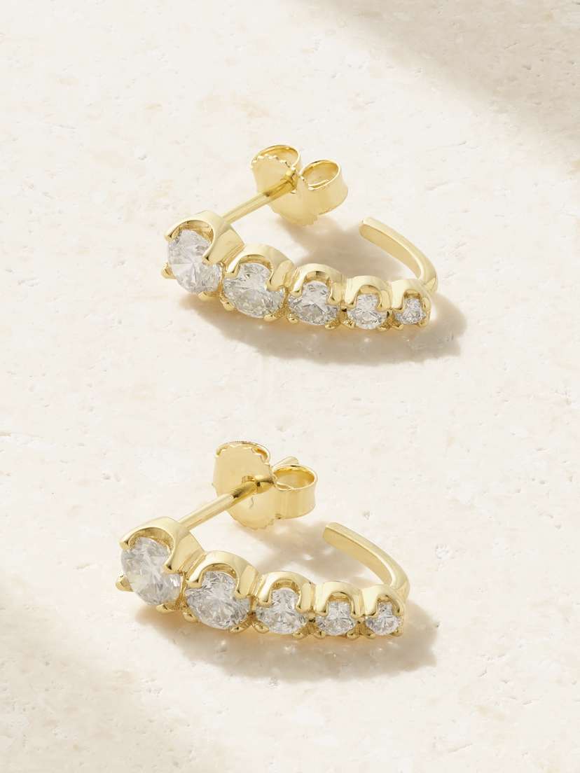 Jennifer Meyer Edith 18-karat Gold Diamond Earrings