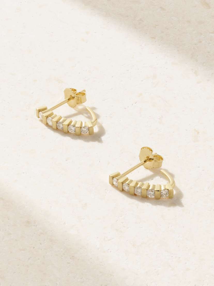 Jennifer Meyer Edith 18-karat Gold Diamond Hoop Earrings