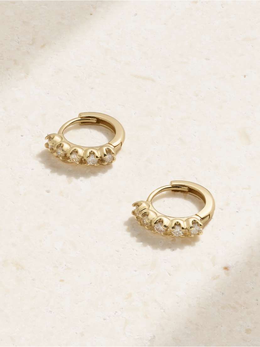 Jennifer Meyer 18-karat Gold Diamond Hoop Earrings
