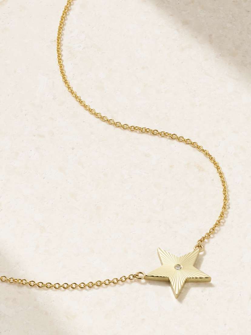 Jennifer Meyer Mini 70s Star 18-karat Gold Diamond Necklace