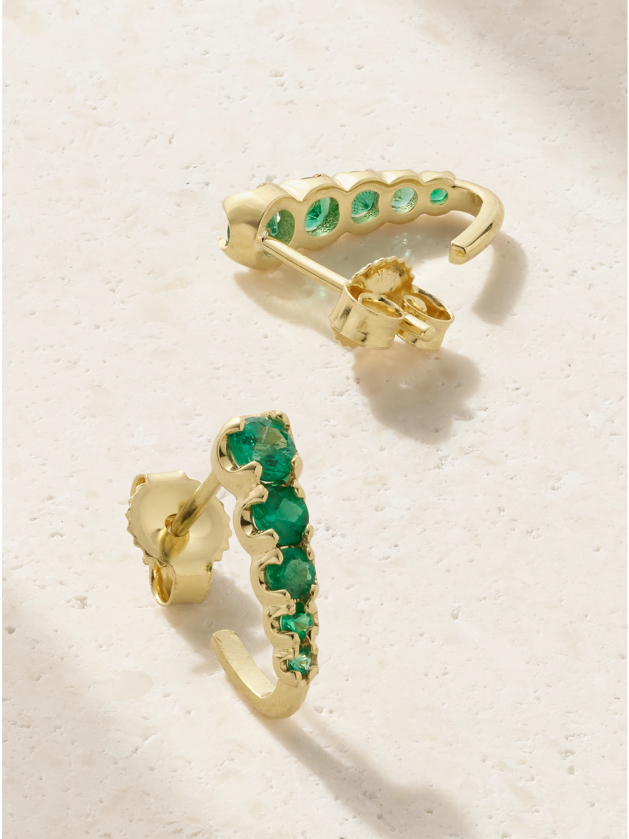 Jennifer Meyer Edith 18-karat Gold Emerald Earrings In Gold
